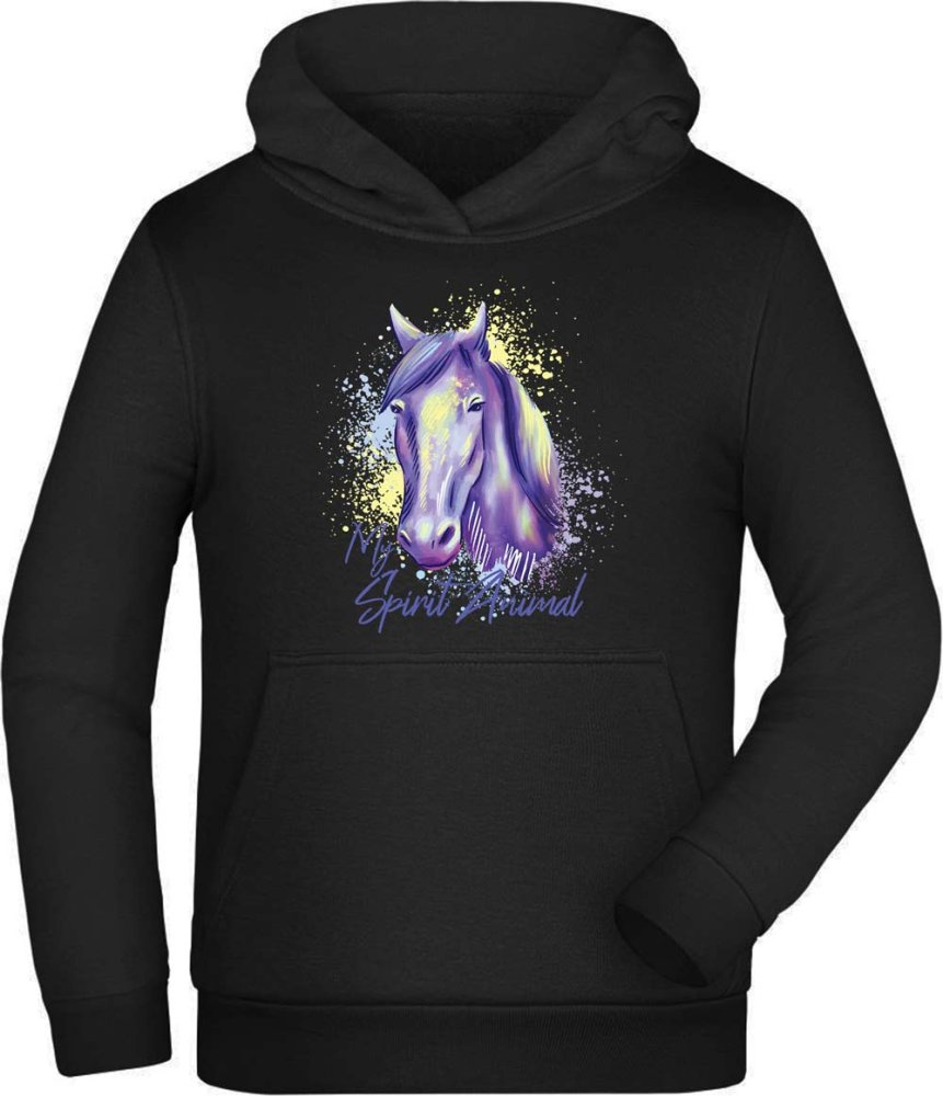 Kids horse Hoodie - purple horse head i158